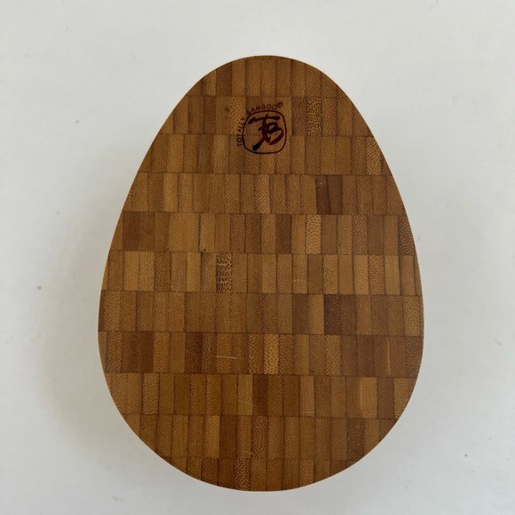 Totally Bamboo Salt Cellar Storage Trinket Box with Swivel Lid Tear Drop Shape - Picture 5 of 16